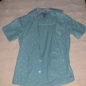 Men’s Small Summer Palm Tree Button-Down Shirt